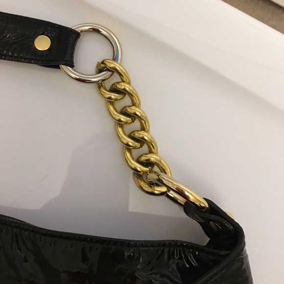 GOLDENBLEU Patent Leather Double Zipper bag - Picture 7 of 8